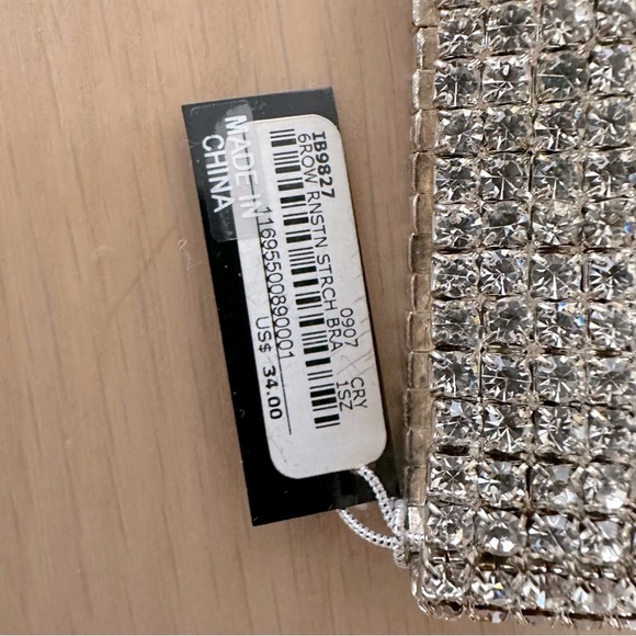 New in box Bebe jewelry! Gorgeous 6-row rhinestone stretch bracelet! - Picture 4 of 4